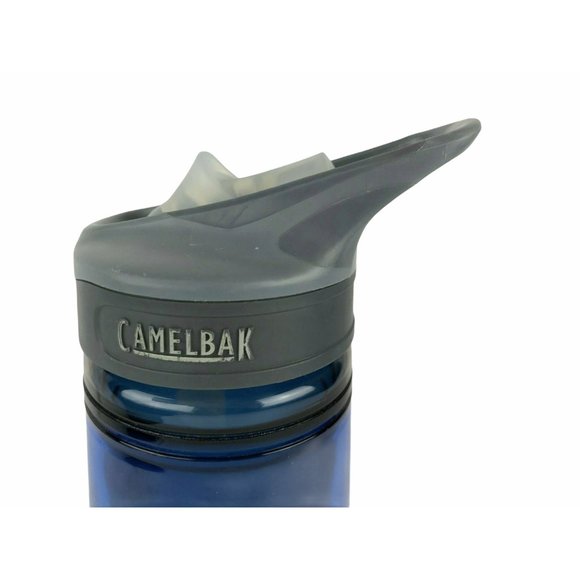 CAMELBAK Eddy Water Bottle w Straw, Lid, Blue / Gray Plastic 20oz - Picture 3 of 16